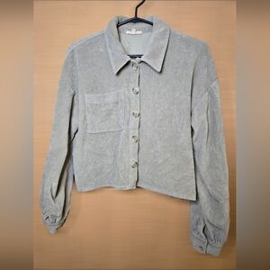 Chic Olive Green Corduroy Cropped Jacket Madewell Size M